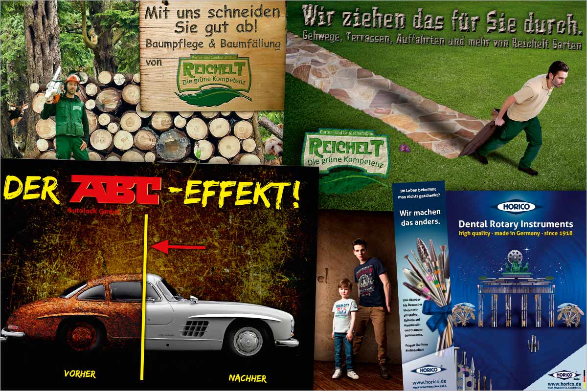 Bildcollagen der Werbeagentur und Kreativagentur für Landquart GR, Maienfeld und Zizers