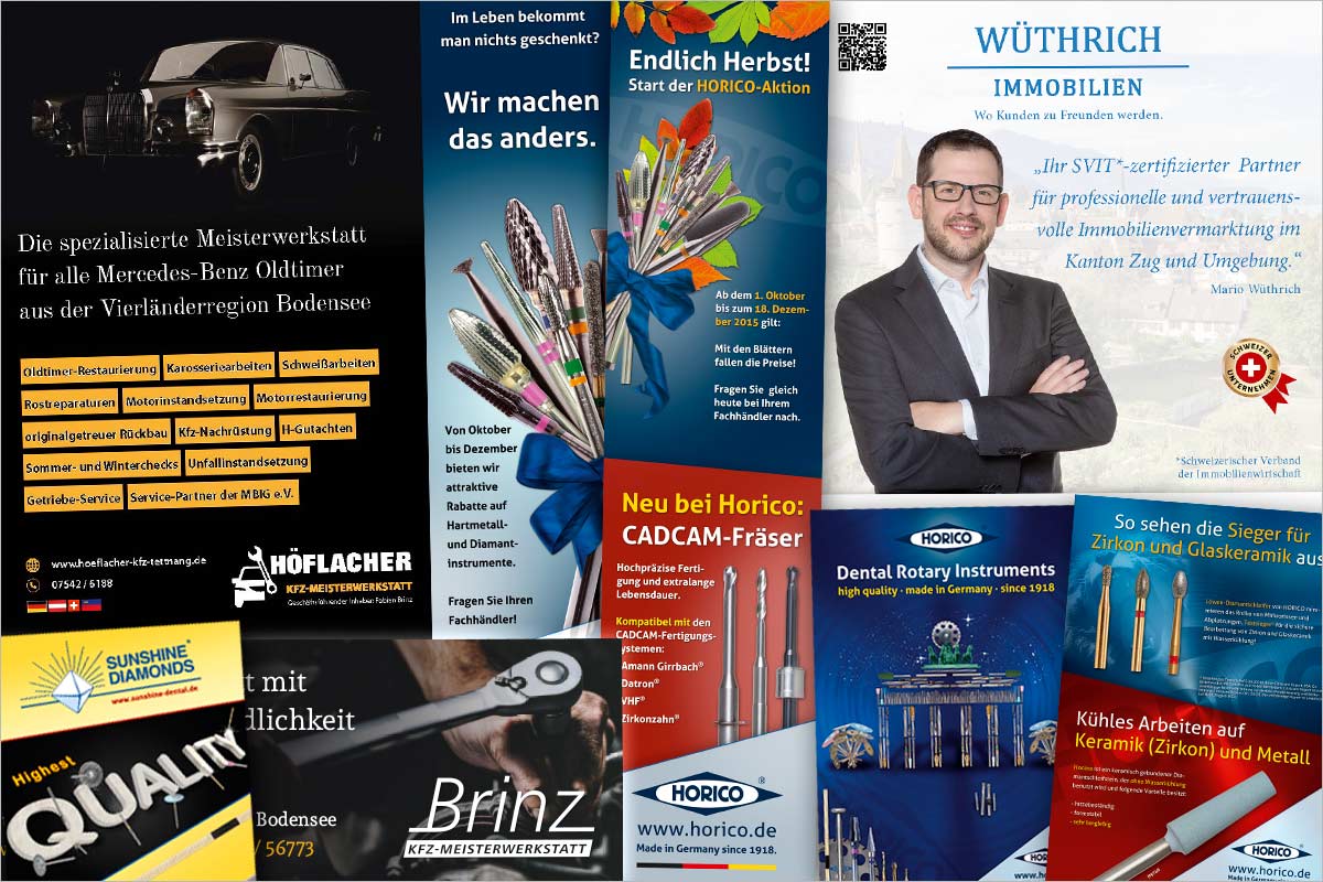 Print-Anzeigen + Werbeanzeigen der Werbeagentur und Kreativagentur für Landquart GR, Maienfeld und Zizers